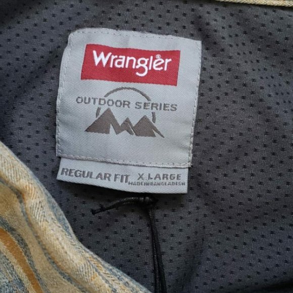 Wrangler Mens Brown Button Front Plaid Long Sleeve Collared Hiking Shirt Size XL - Picture 9 of 9